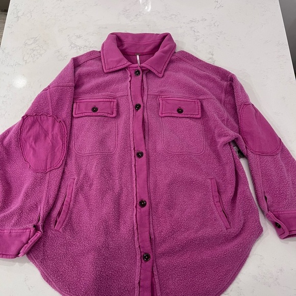 Free People Pink Envy Teddy Jacket - Picture 2 of 5